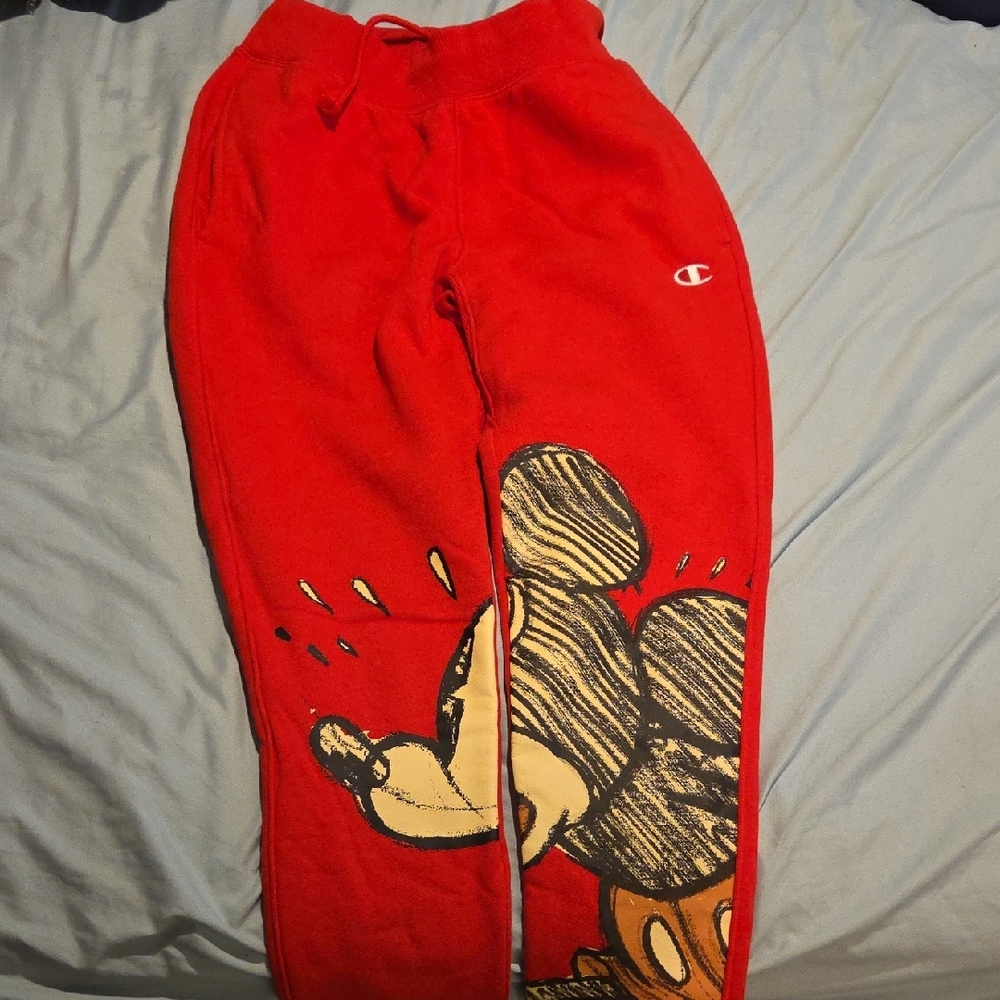 2 Piece Champion Red Hoodie with Mickey Mouse Graphic - Picture 2 of 5
